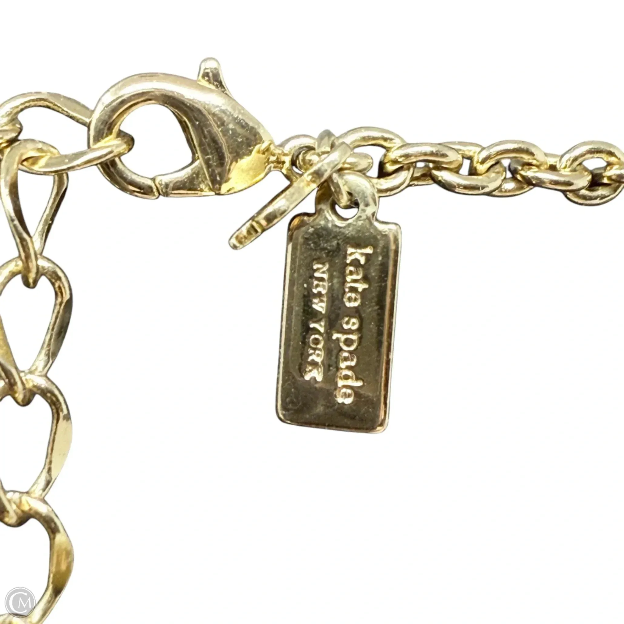 12k Gold-Plated Faceted Stone Frontal Necklace Designer By Kate Spade