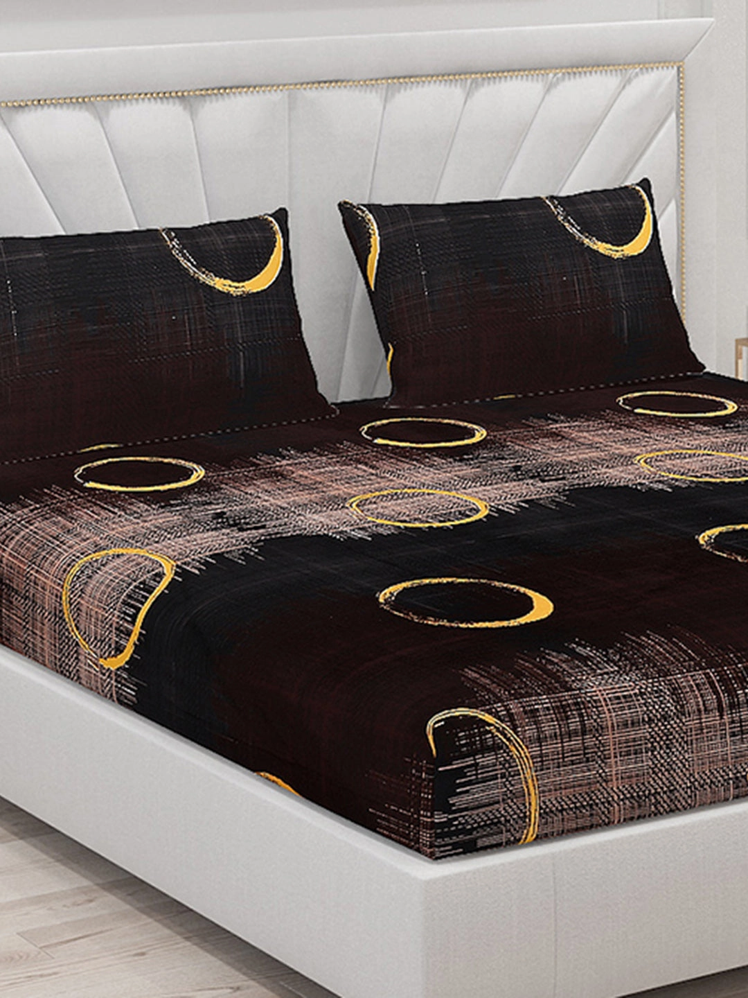 145 GSM Polyester Double Bed Bedsheet with 2 Pillow Covers