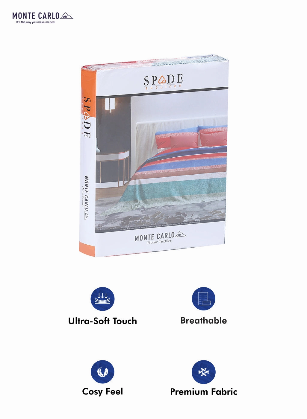145 GSM Polyester Double Bed Bedsheet with 2 Pillow Covers