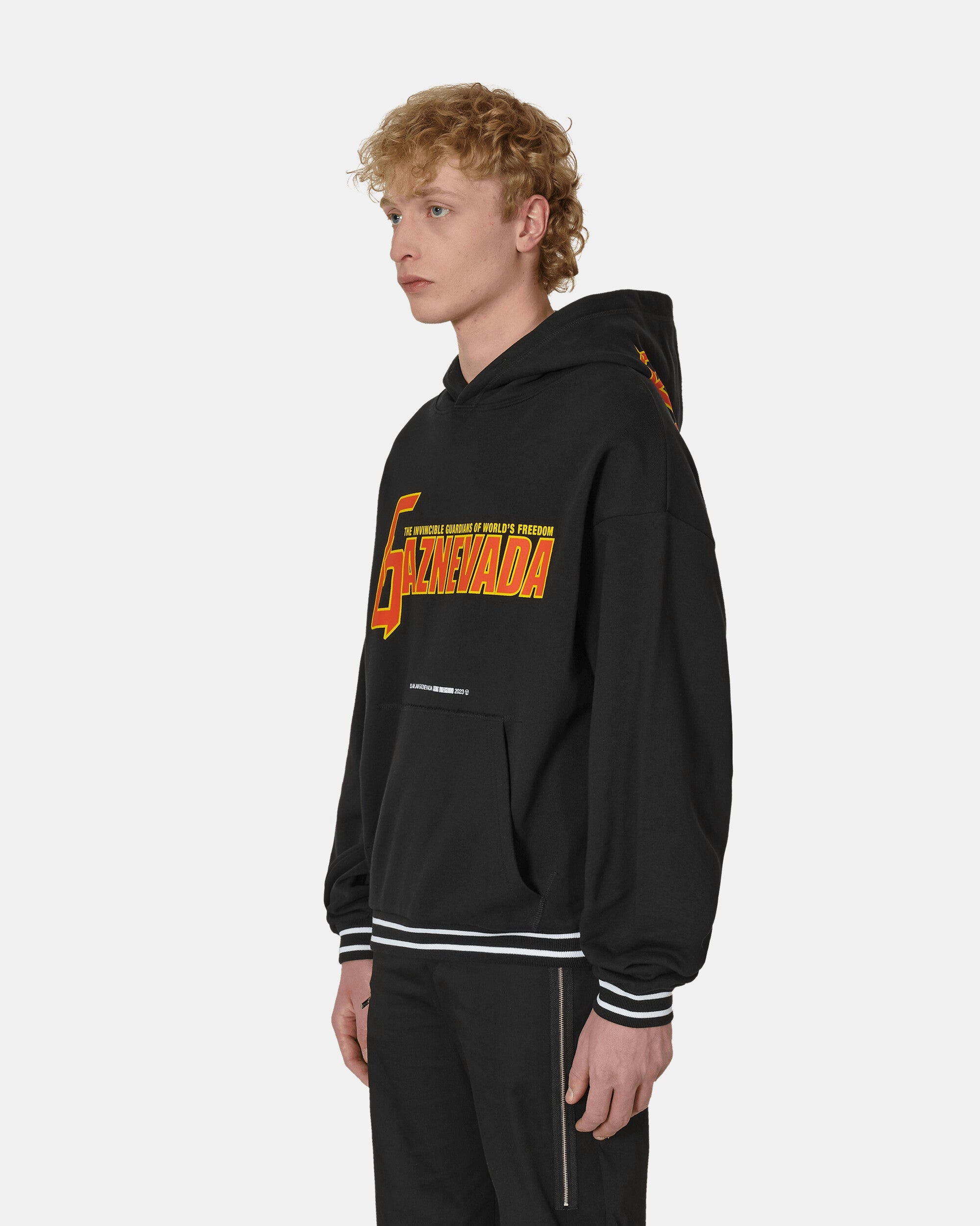 Gaznevada Graphic Hooded Sweatshirt Black