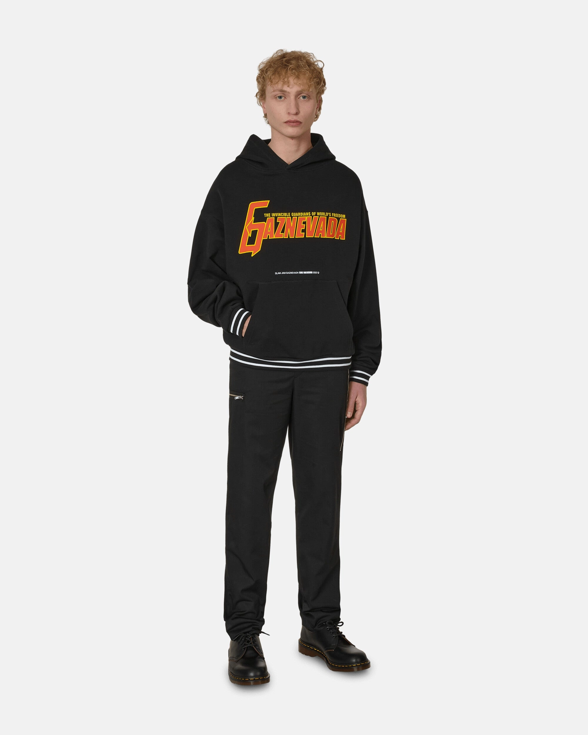 Gaznevada Graphic Hooded Sweatshirt Black