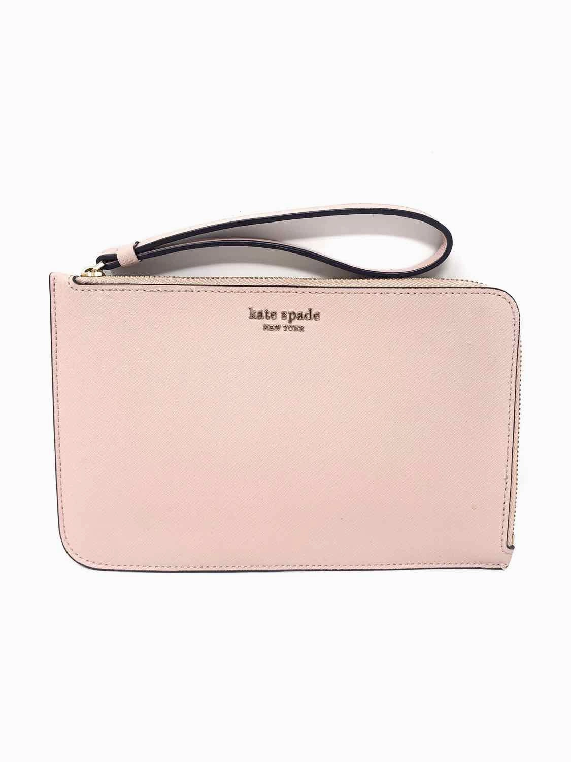 Kate Spade Pink Zip-Around Saffiano Leather Wristlet