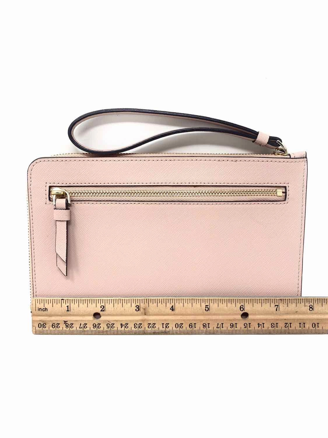 Kate Spade Pink Zip-Around Saffiano Leather Wristlet