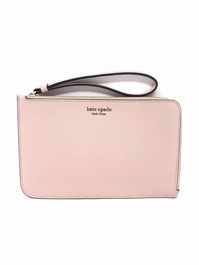Kate Spade Pink Zip-Around Saffiano Leather Wristlet