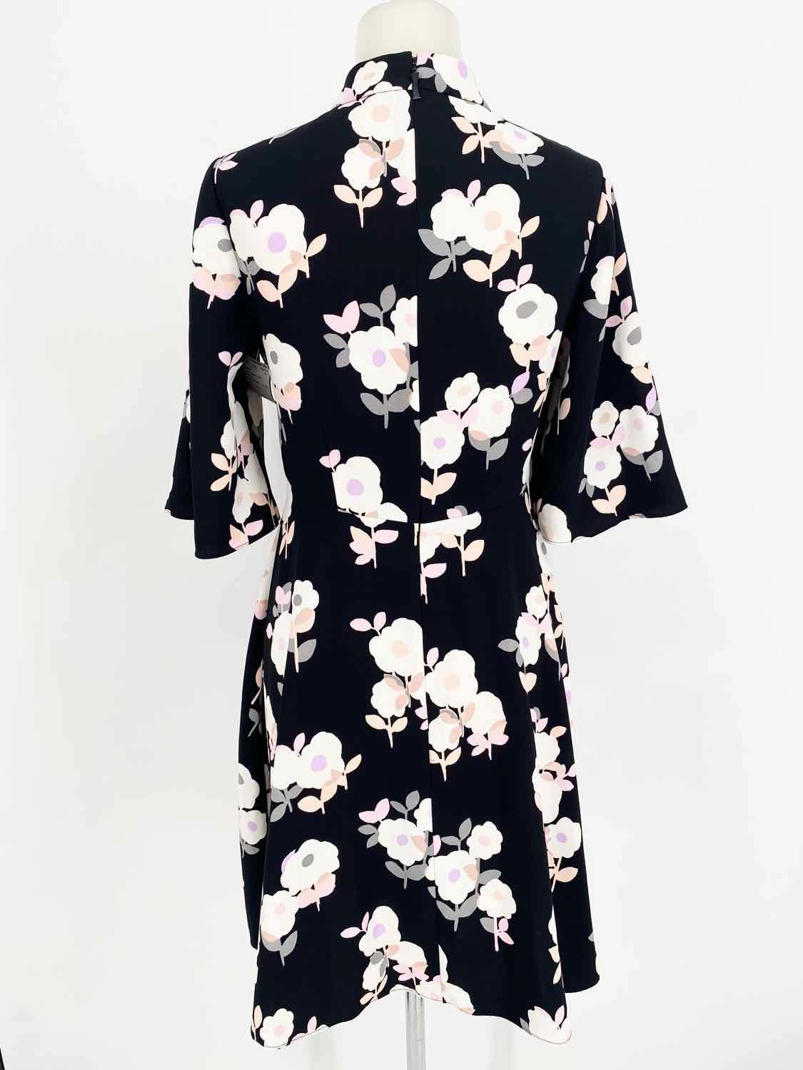 Kate Spade Posey Swing Women's Black / Pink A-Line Floral Size M Dress