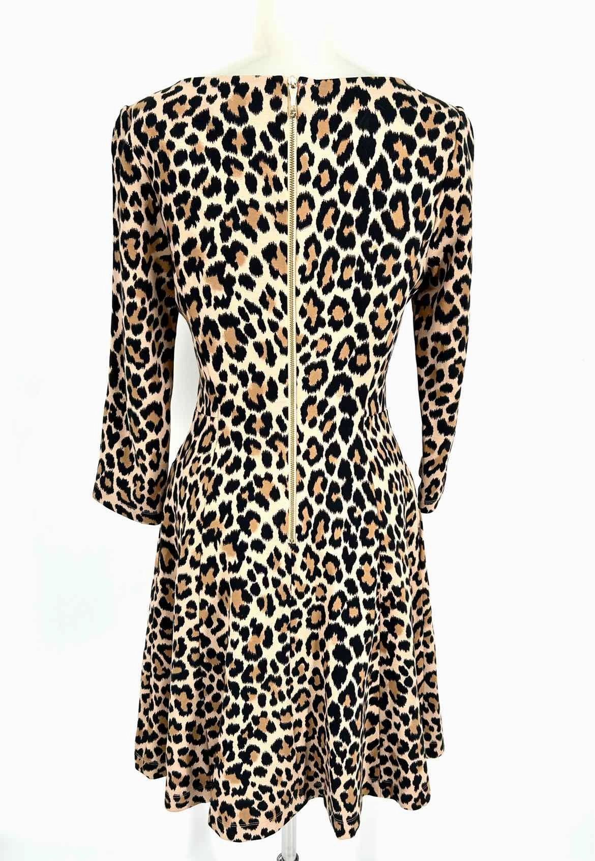 Kate Spade Women's Black / Beige A-Line Leopard Size 2 Dress