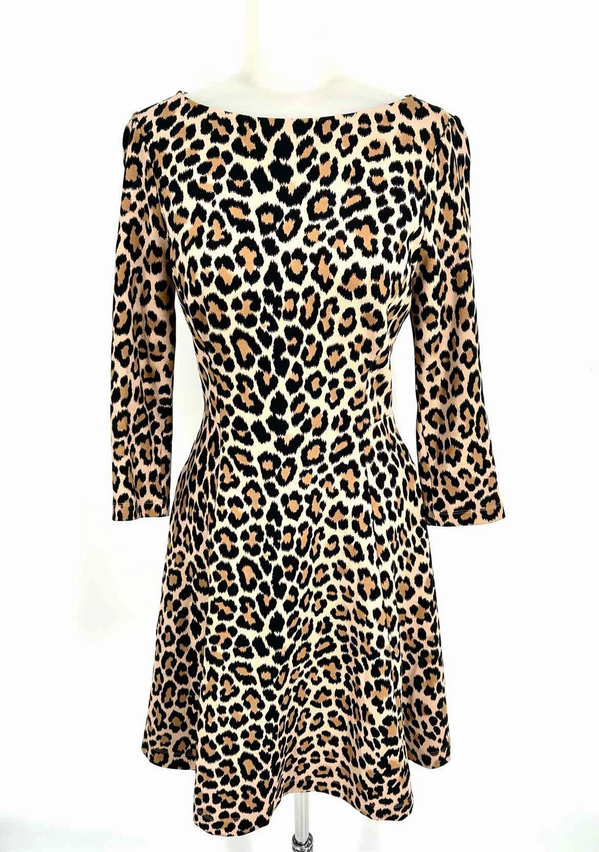 Kate Spade Women's Black / Beige A-Line Leopard Size 2 Dress