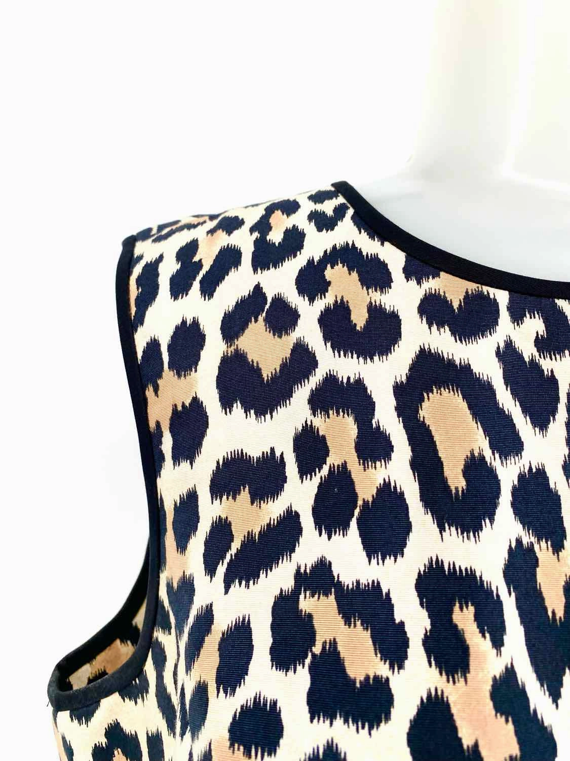 Kate Spade Women's Black/Beige Sleeveless Animal Print Size 12 Dress