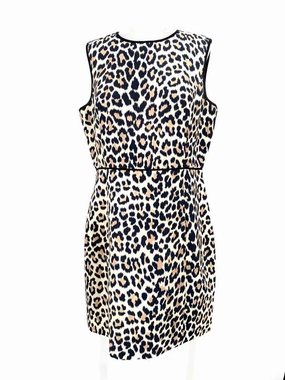 Kate Spade Women's Black/Beige Sleeveless Animal Print Size 12 Dress