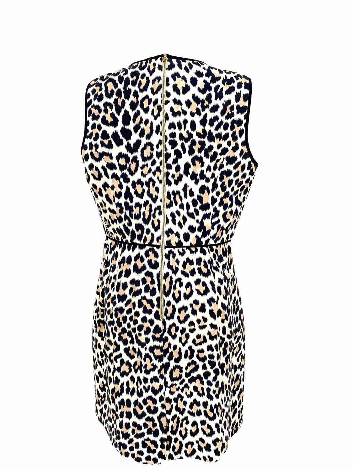 Kate Spade Women's Black/Beige Sleeveless Animal Print Size 12 Dress